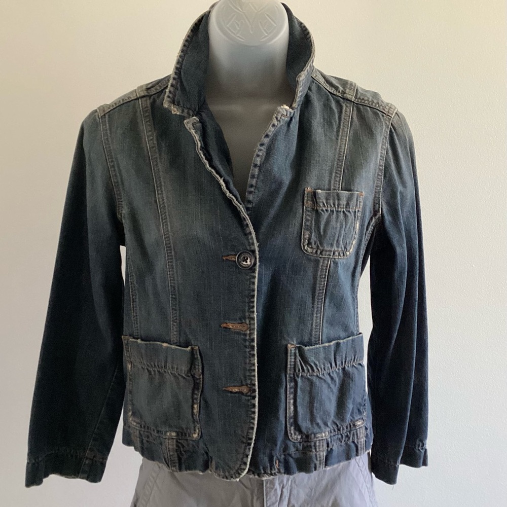 Abercrombie and Fitch Women’s Distressed Jean Jacket - Medium